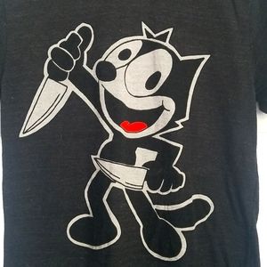 American Apparel Felix the Cat knives t-shirt Halloween